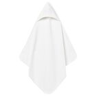 Baby Girls White Hooded Towel, 3, hi-res