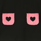 Girls Black Logo Dress, 1, hi-res