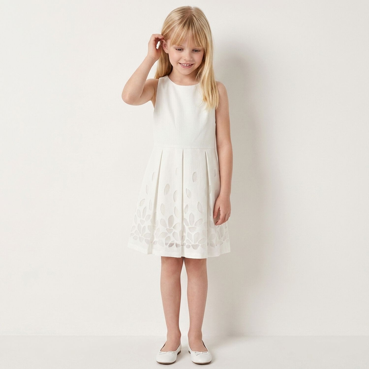 Girls Ivory Dress, 1, hi-res