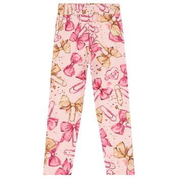 Girls Pink Bow Joggers