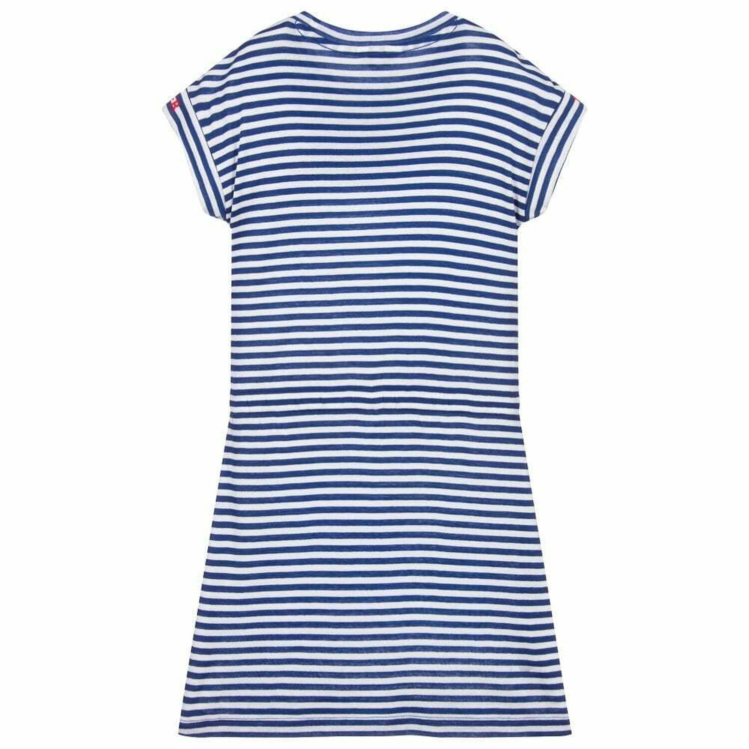 Girls Blue & White Striped Dress, 1, hi-res