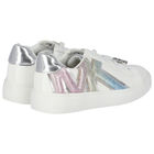 Girls White Logo Trainers, 1, hi-res