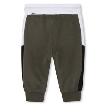 Younger Boys Green Logo Joggers