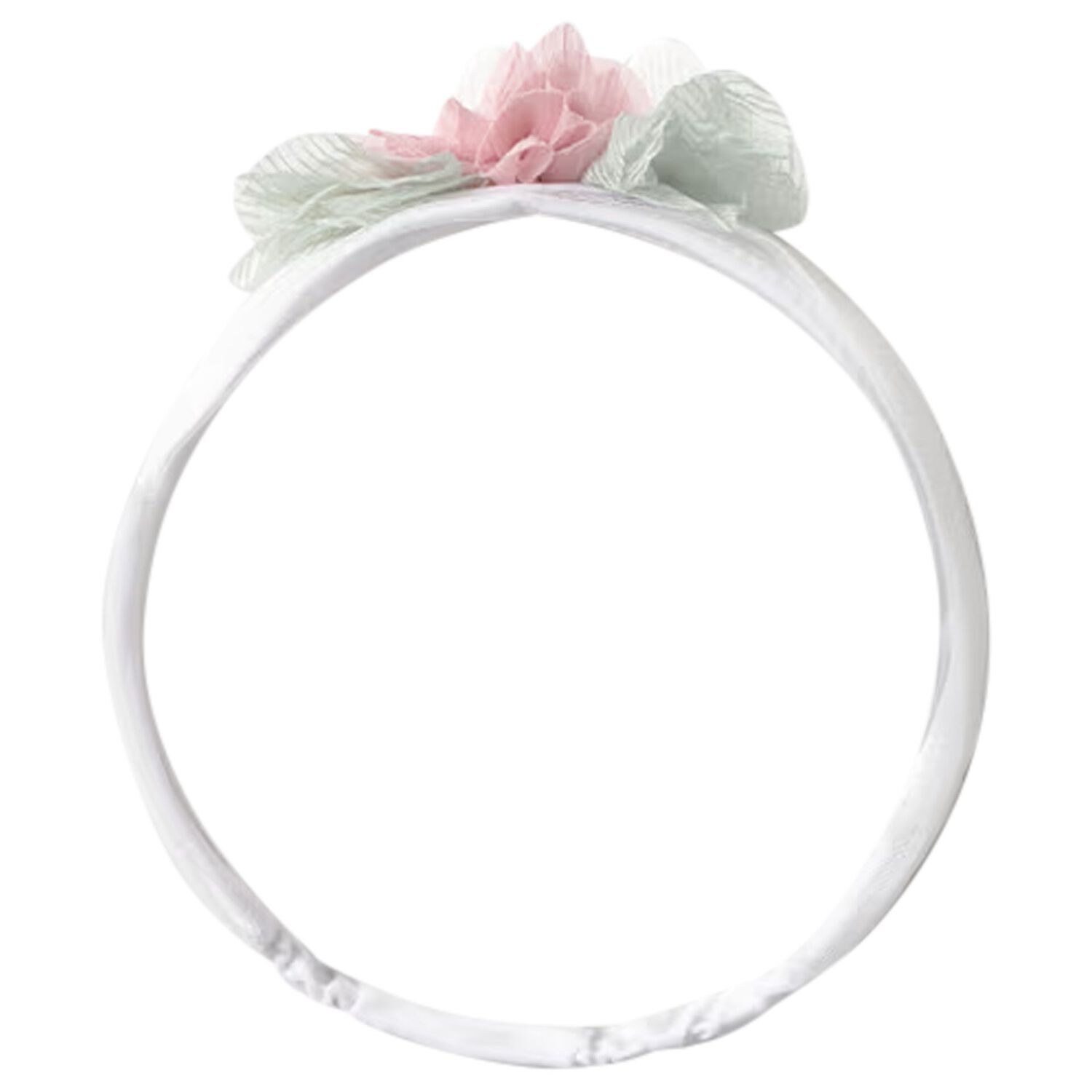 Baby Girls White & Pink Flower Headband , 1, hi-res