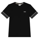 Boys Black Logo T-Shirt, 1, hi-res