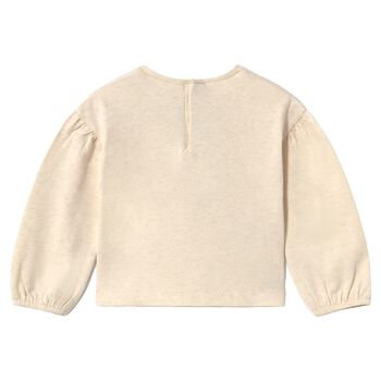 Younger Girls Beige Printed Long Sleeve Top