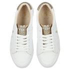 Girls White & Gold Logo Trainers, 1, hi-res