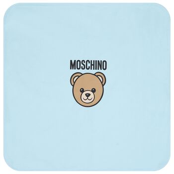 Blue Teddy Bear Logo Baby Blanket