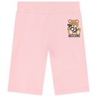 Girls Pink Teddy Bear Cycling Shorts Set, 1, hi-res
