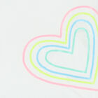 Girls White Sequin Heart T-Shirt, 1, hi-res