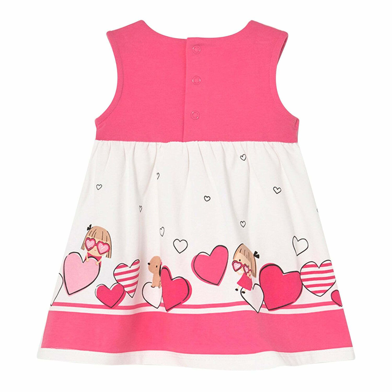 Baby Girls White & Pink Dress, 2, hi-res image number null