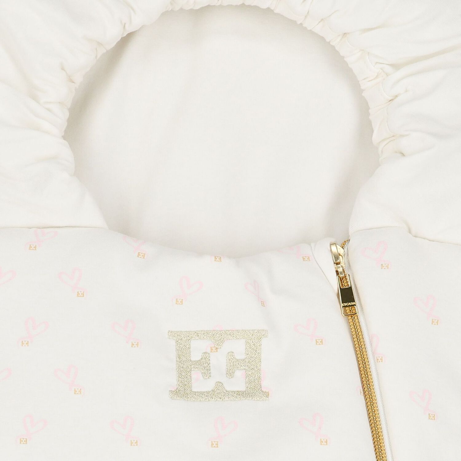 Baby Girls White Logo Heart Nest, 1, hi-res