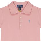 Girls Pink Logo Polo Dress, 1, hi-res