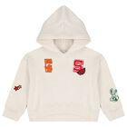Girls Beige Patch Hooded Top, 1, hi-res