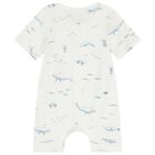 Baby Boys White & Navy Blue Rompers ( 2 Pack ), 2, hi-res