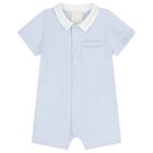 Baby Boys Blue Logo Romper Set, 1, hi-res