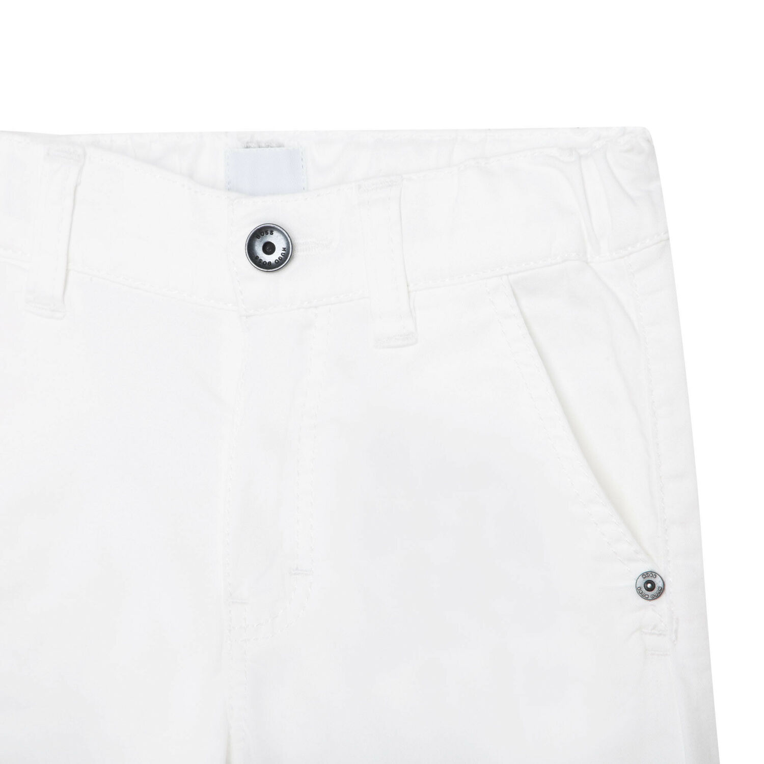 Younger Boys White Shorts, 1, hi-res