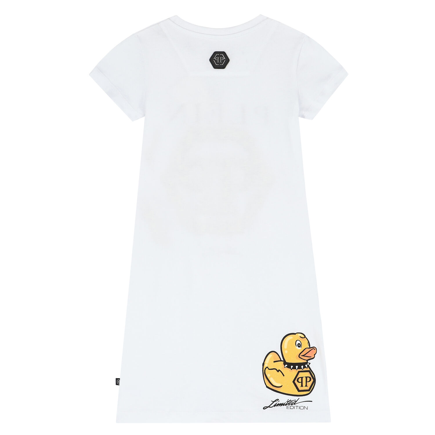 Girls White Logo Dress, 2, hi-res
