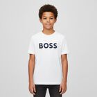 Boys White Logo T-Shirt, 2, hi-res