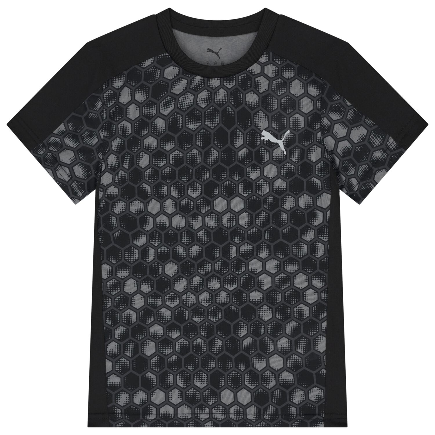 Boys Black Honeycomb Logo T-Shirt, 1, hi-res