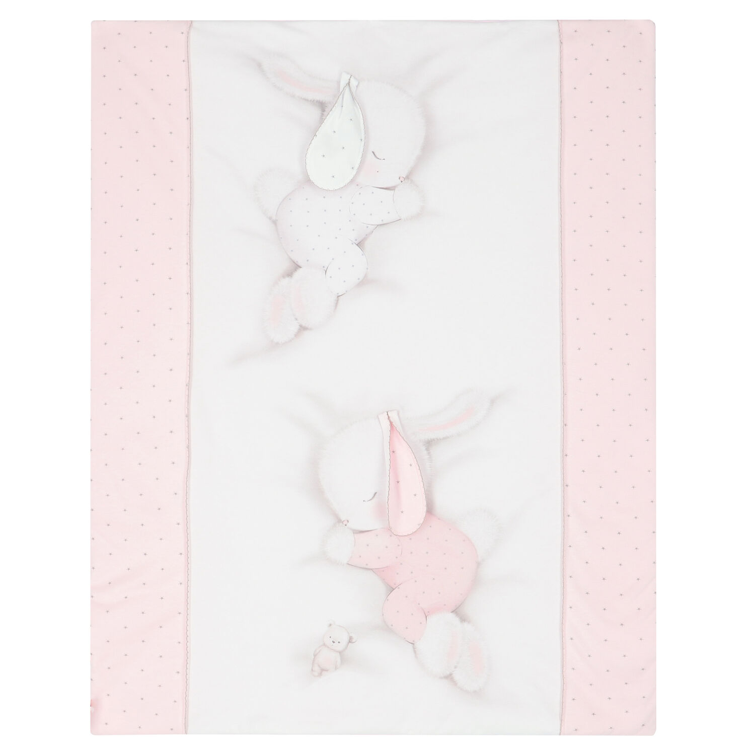 Baby Girls White & Pink Bunny Blanket, 1, hi-res