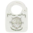 White Tapestry Baby Bib, 1, hi-res
