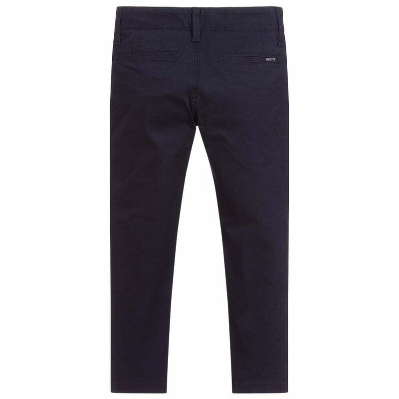 Boys Navy Blue Chino Trousers, 1, hi-res image number null