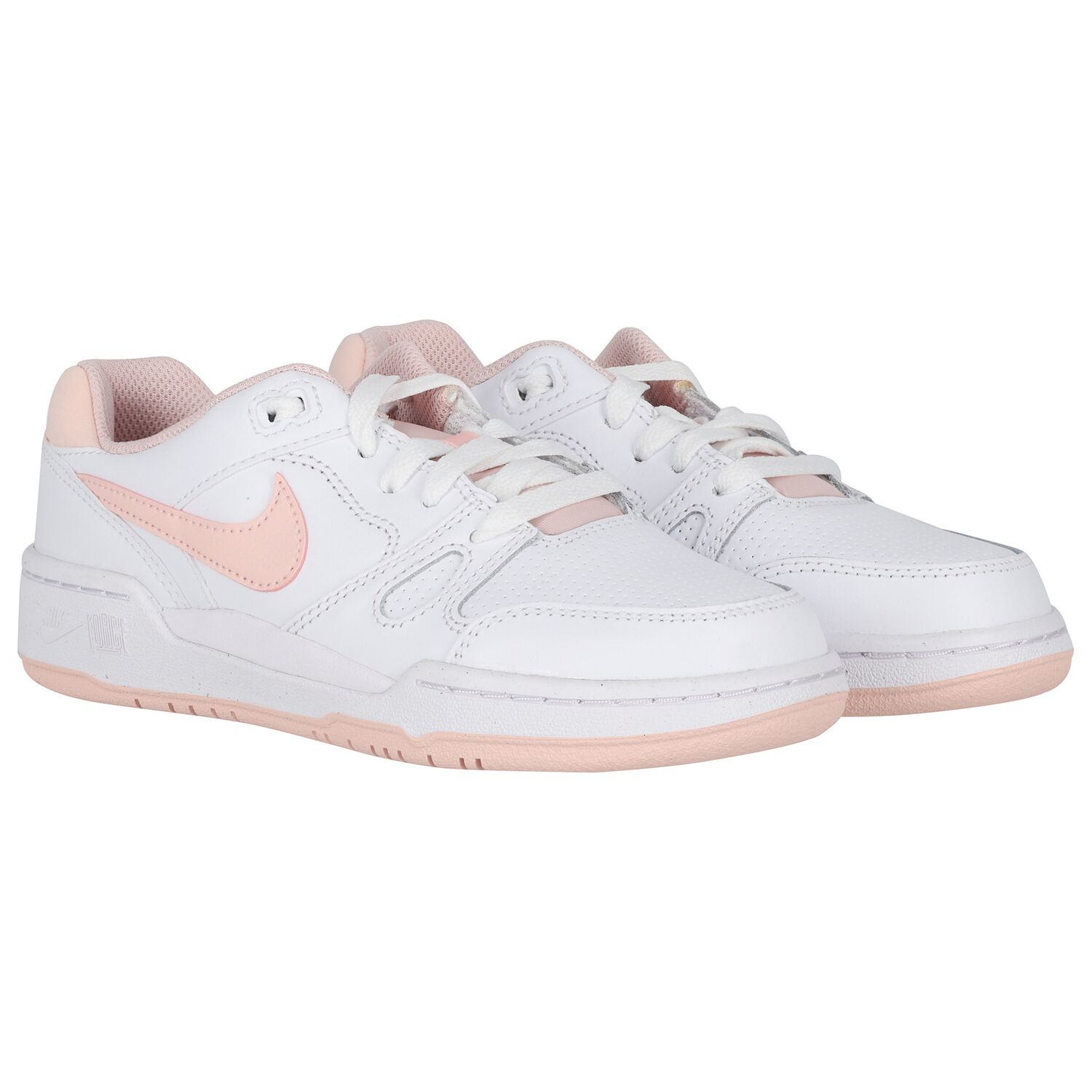 Girls White & Pink Full Force Low Trainers, 2, hi-res