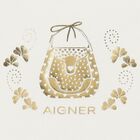 Baby Girls Ivory & Gold Logo Nest, 1, hi-res