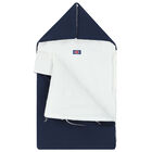 Baby Boys Navy & White Logo Nest, 1, hi-res