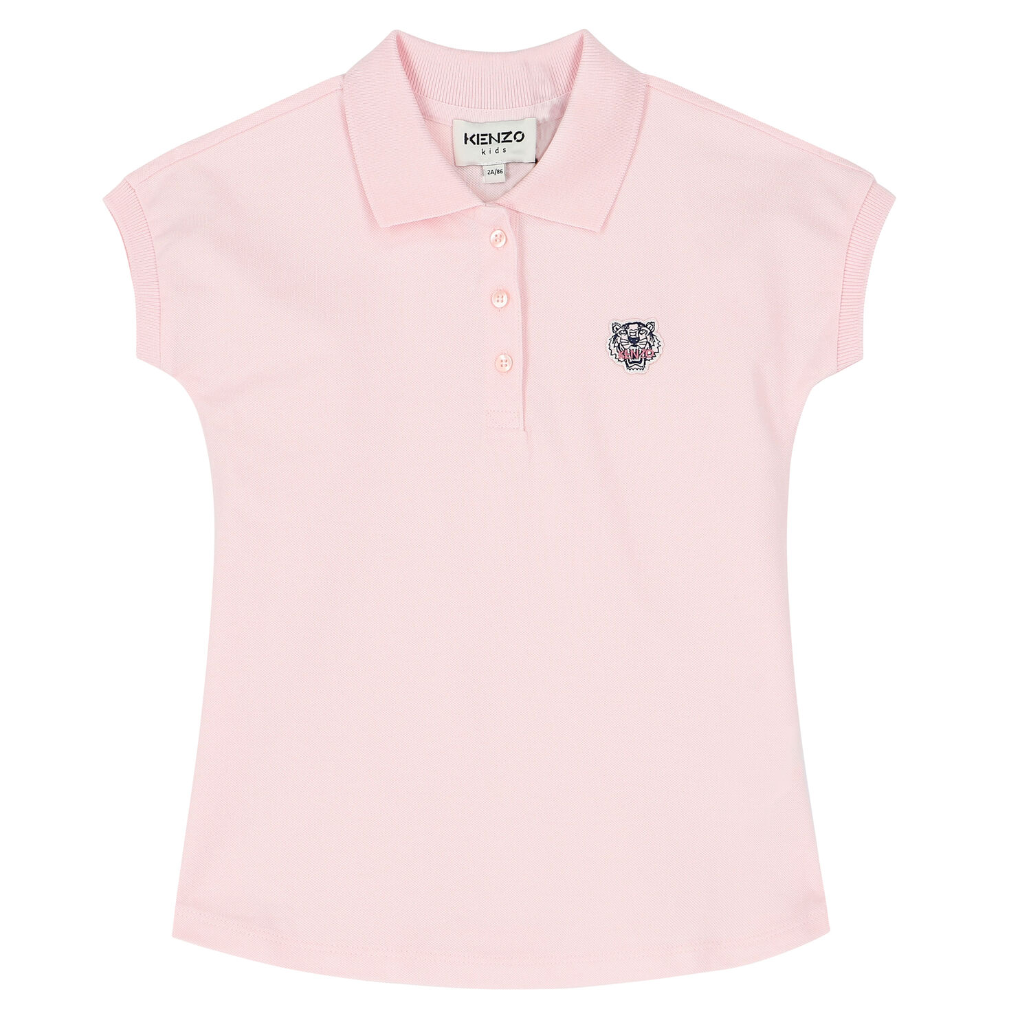 Younger Girls Pink Tiger Polo Dress, 2, hi-res image number null