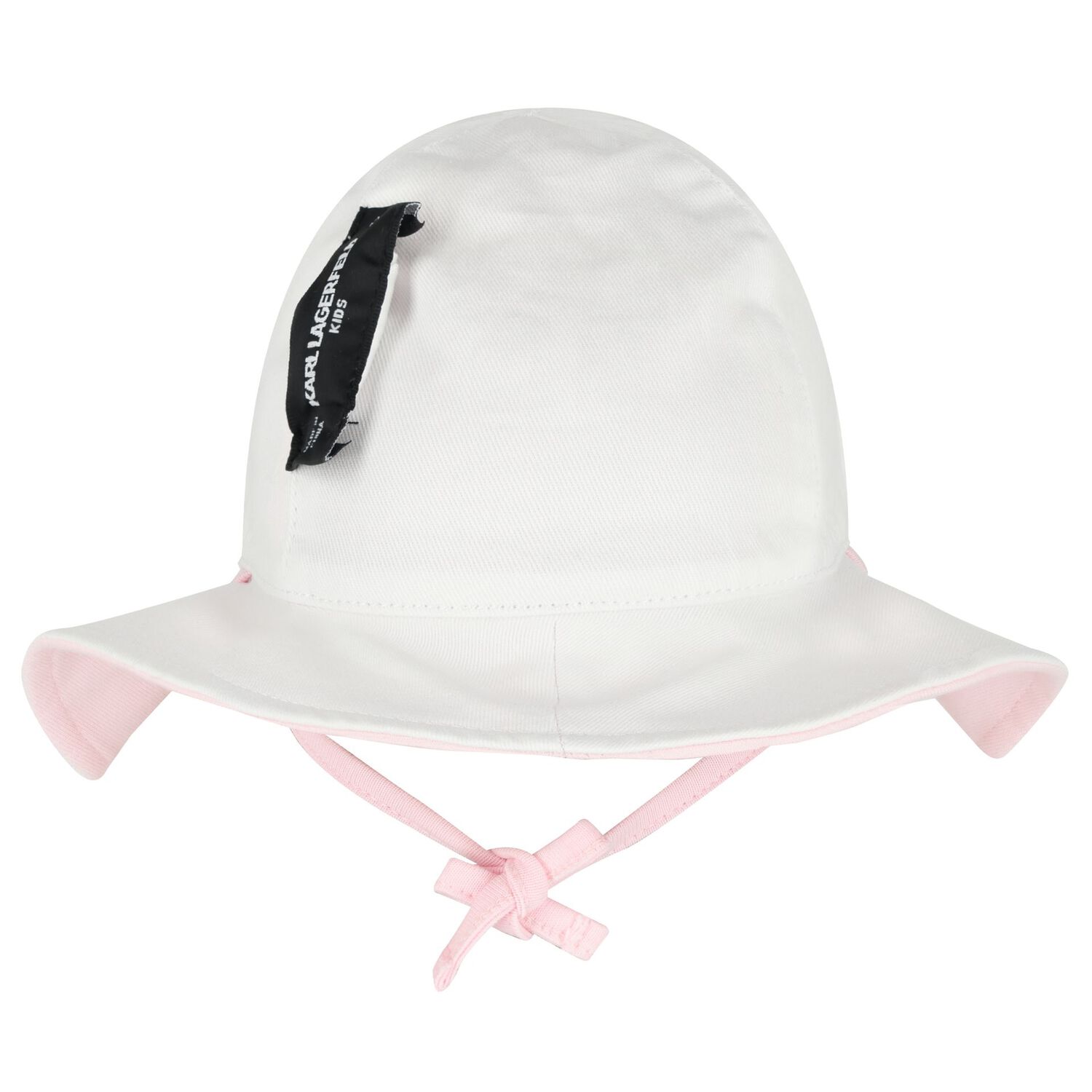 Baby Girls Pink & White Logo Reversible Logo Hat, 1, hi-res
