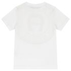 Boys White & Beige Logo Shorts Set, 1, hi-res