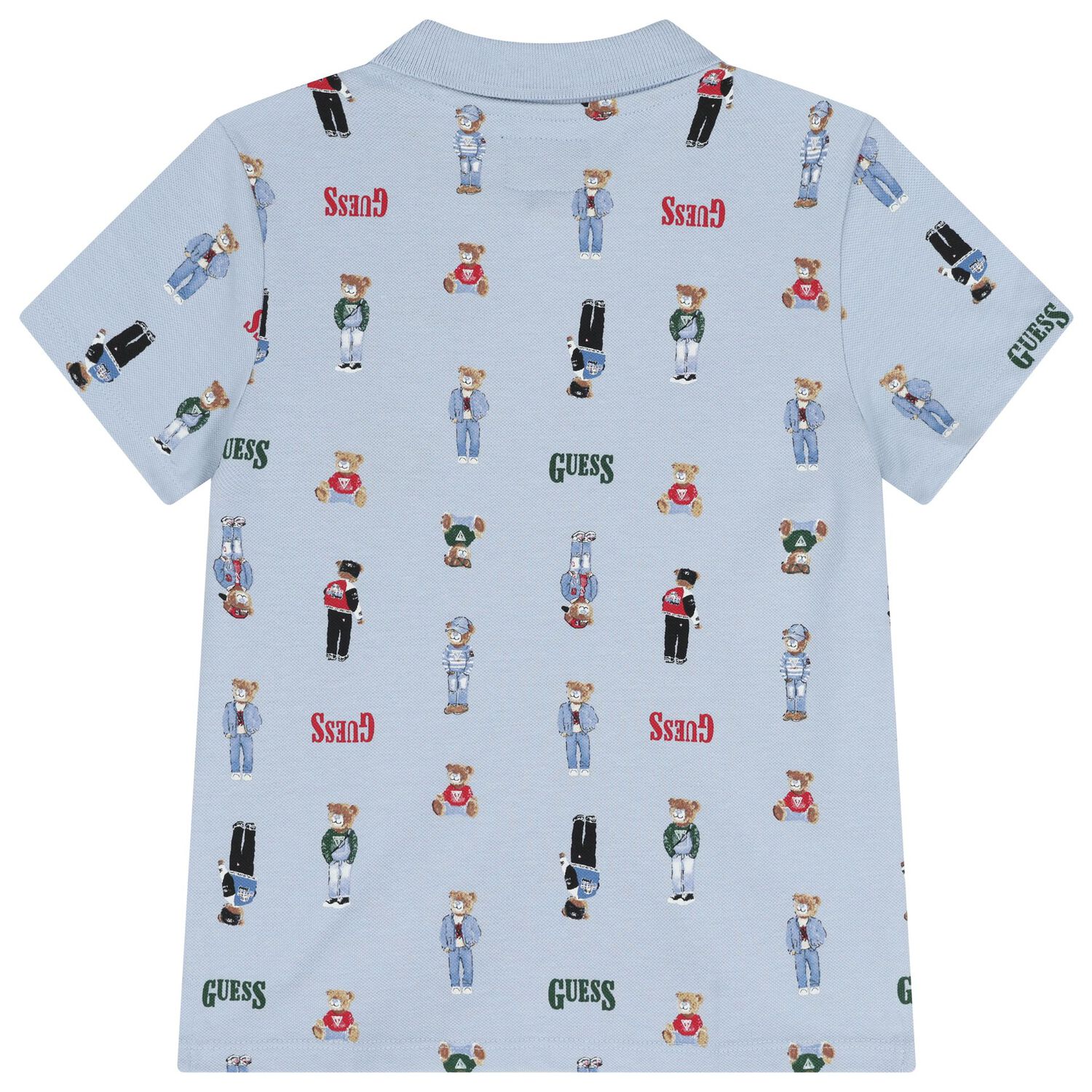 Boys Blue Teddy Bear Logo Polo Shirt, 2, hi-res