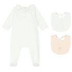 Baby Girls Ivory Logo Babygrow Set, 1, hi-res