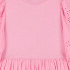 Girls Pink Broderie Anglaise Dress, 1, hi-res