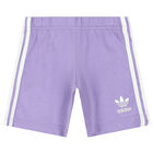 Girls Purple Trefoil Logo Shorts Set, 1, hi-res