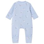 Baby Boys Blue Ribbed Babygrow, 3, hi-res