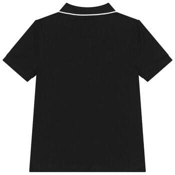Boys Black Logo Polo Shirt