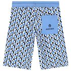 Boys White & Blue Logo Shorts, 2, hi-res