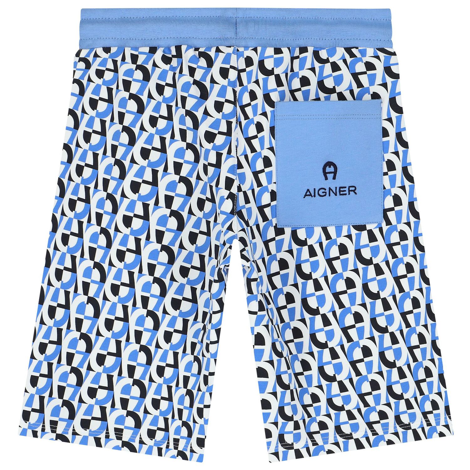 Boys White & Blue Logo Shorts, 2, hi-res image number null