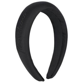 Girls Black Logo Padded Headband