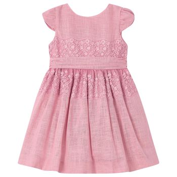Girls Pink Lace Dress