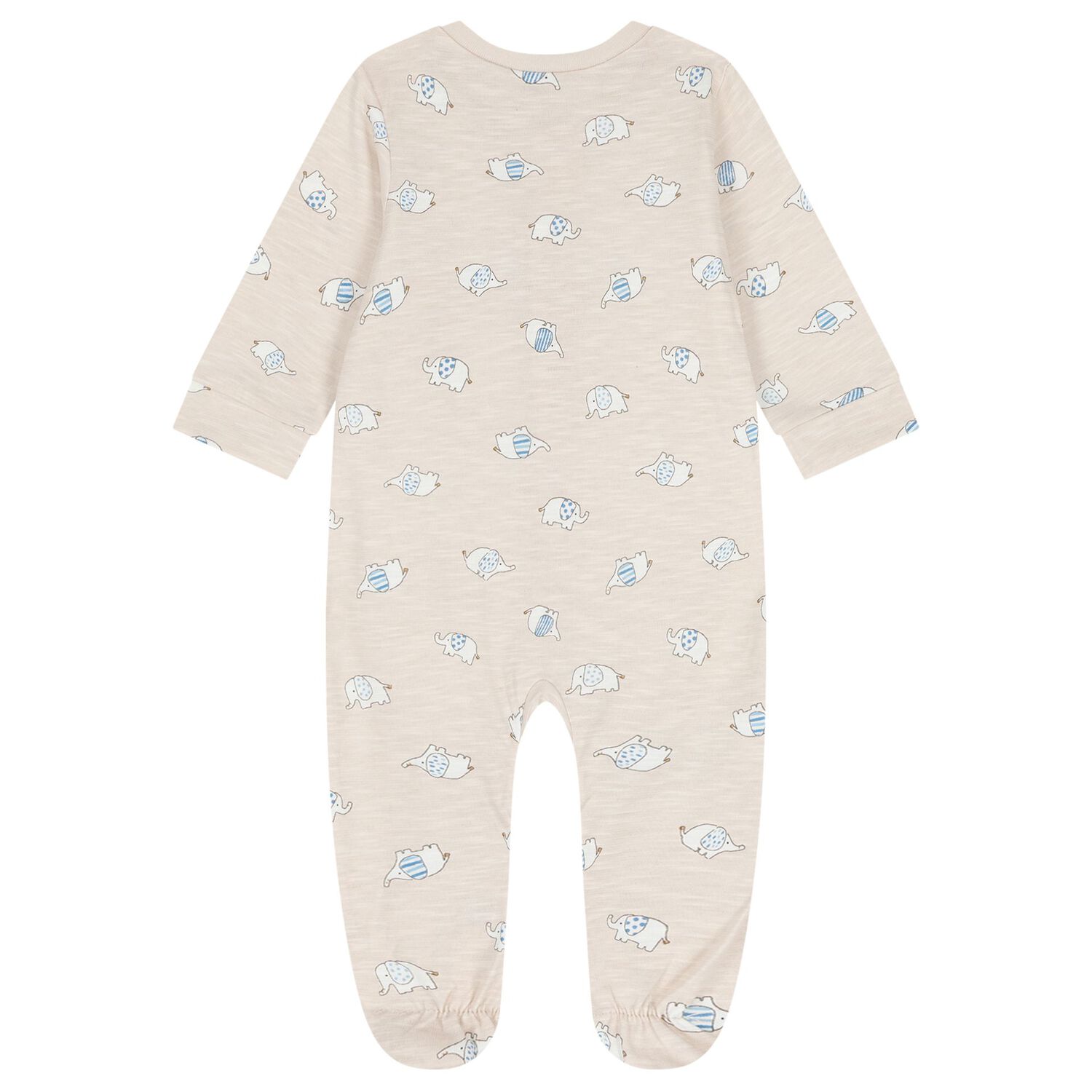 Baby Boys Beige Elephant Babygrow Set, 2, hi-res