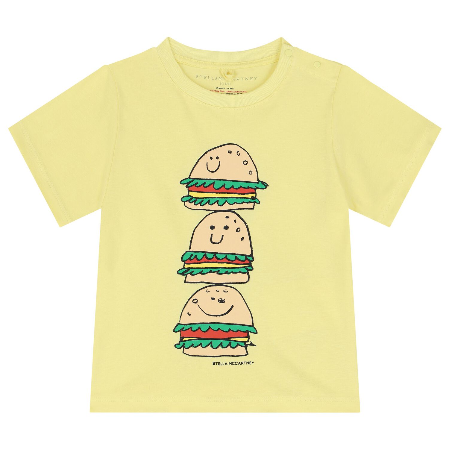 Younger Boys Yellow Burger T-Shirt, 2, hi-res