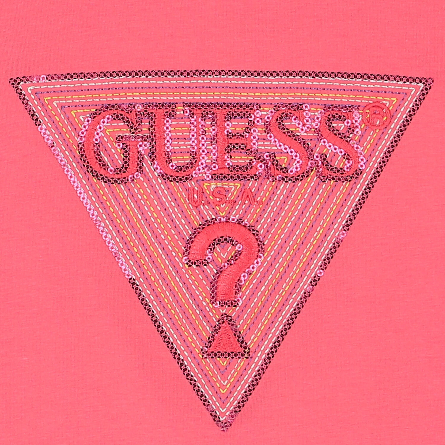 Girls Pink Logo Sequin T-Shirt, 1, hi-res