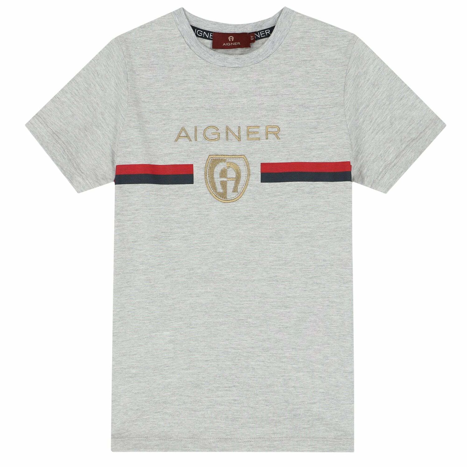 Boys Grey Logo T-shirt, 1, hi-res