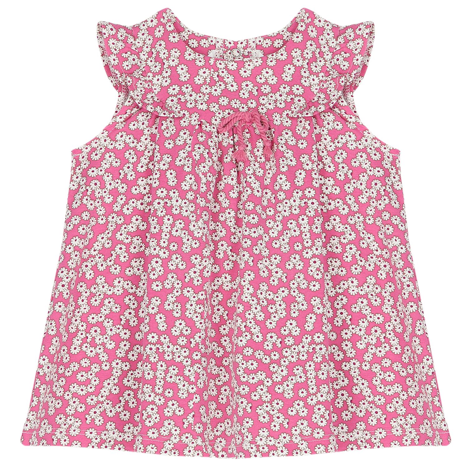 Baby Girls Pink Floral Dress, 1, hi-res