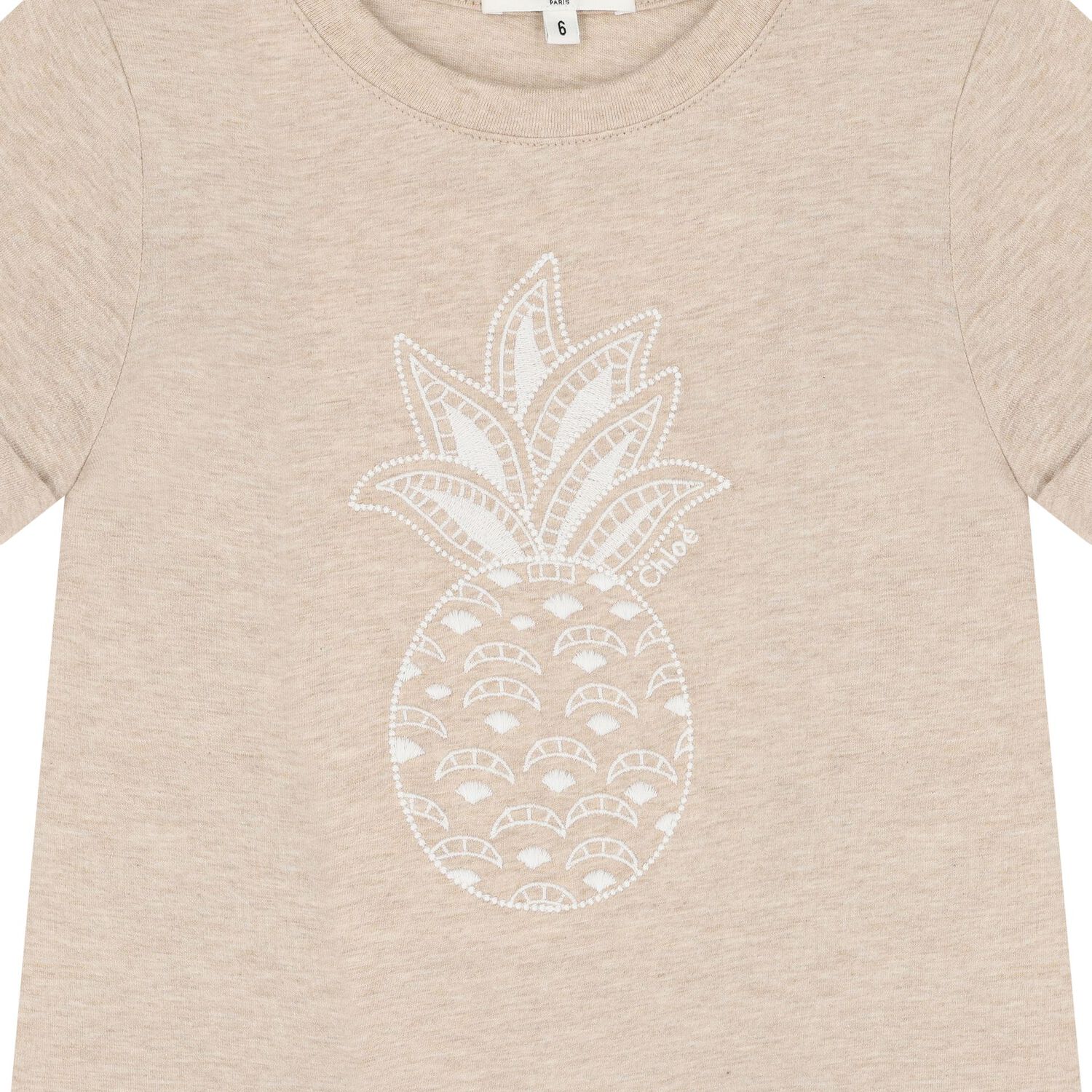 Girls Beige Pineapple T-Shirt, 1, hi-res