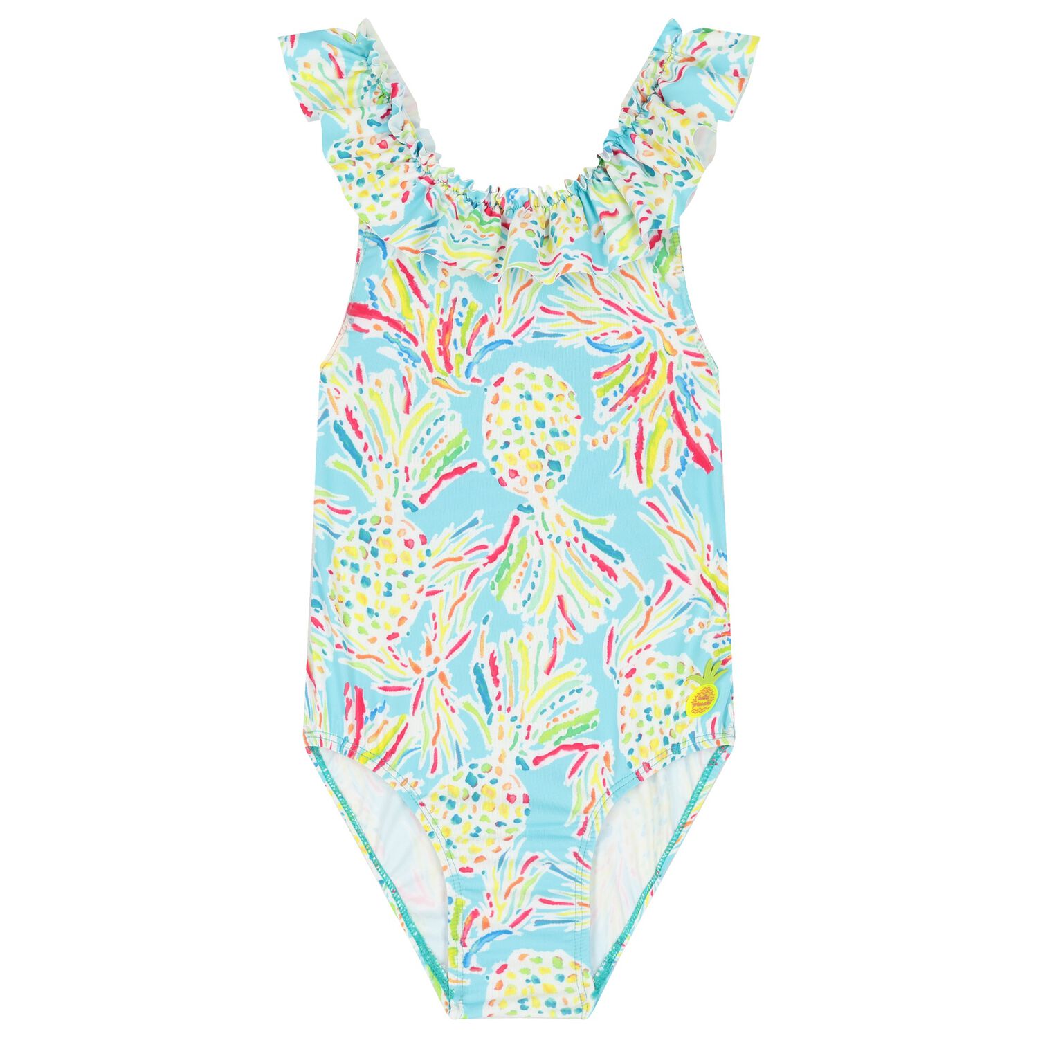Girls Aqua Pineapple Swimsuit, 1, hi-res image number null